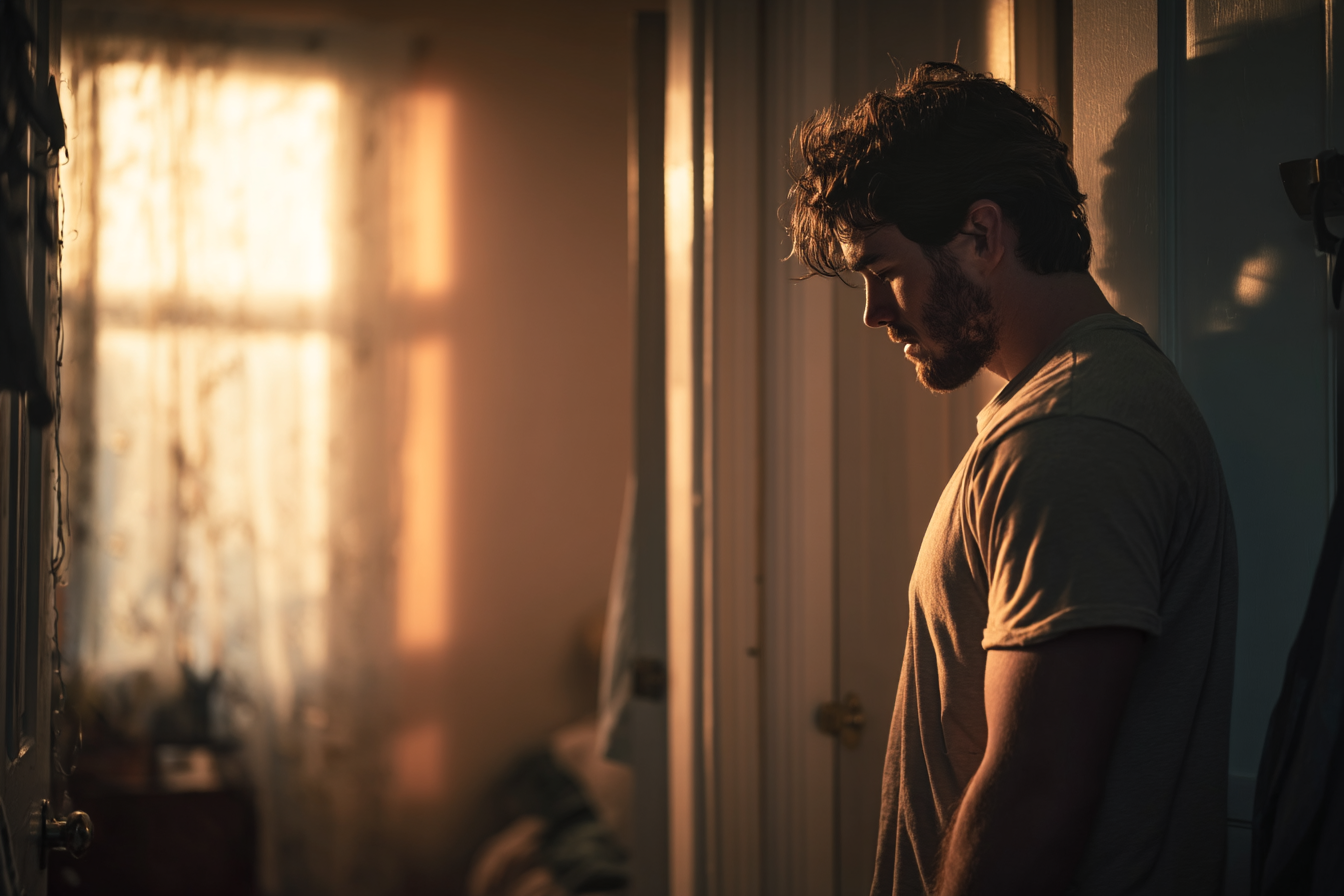Un homme debout dans une maison | Source : Midjourney