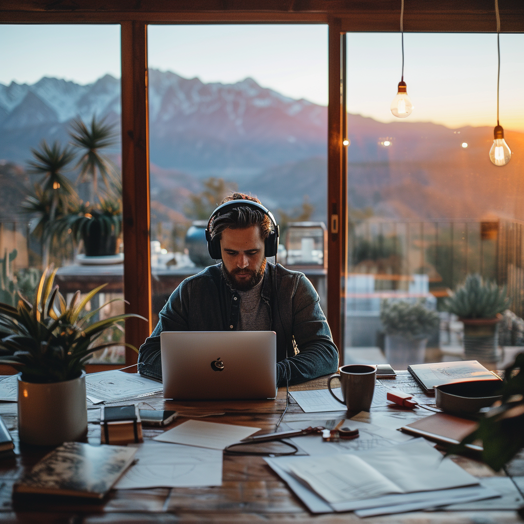 Un homme travaillant sur son ordinateur portable | Source : Midjourney