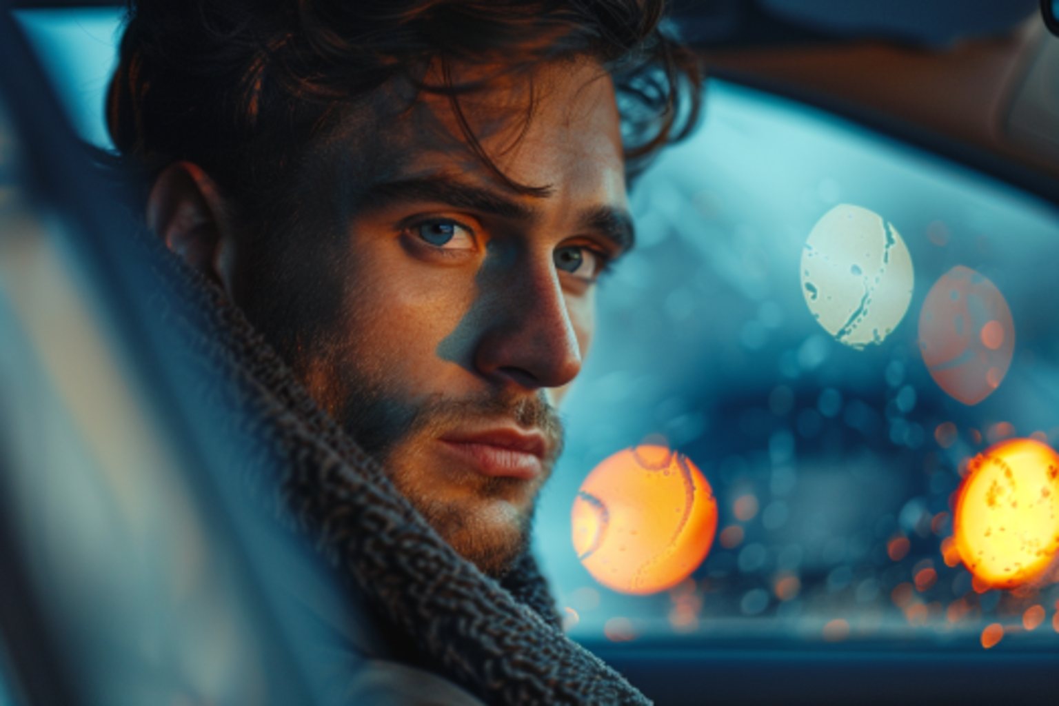 Un homme assis dans la voiture | Source : Midjourney