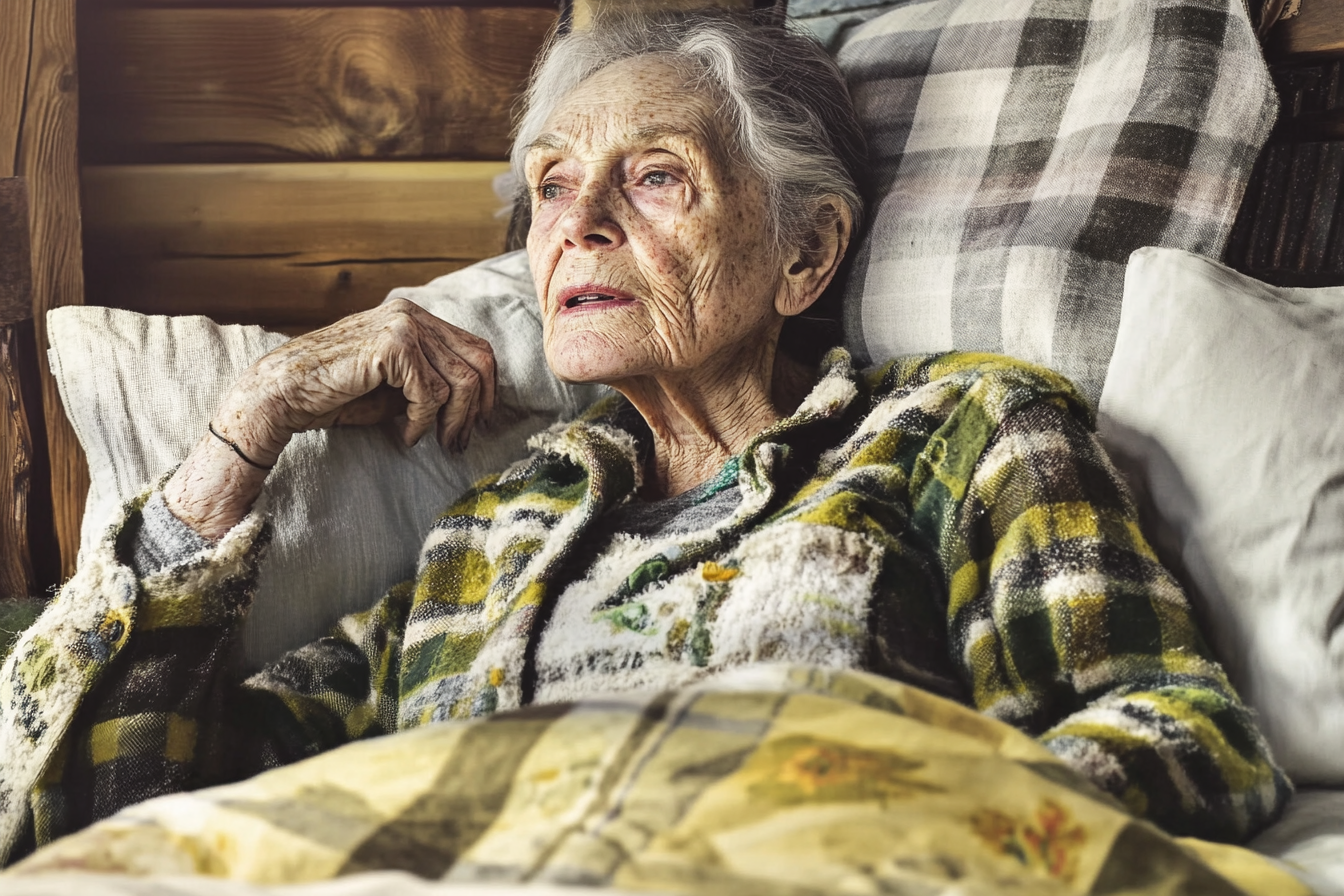 Une femme allongée dans son lit | Source : Midjourney