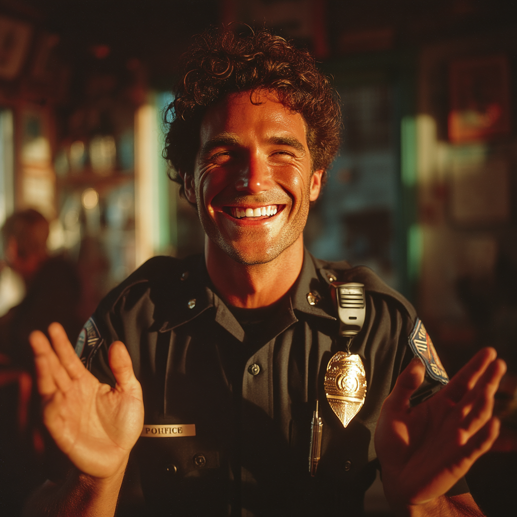 Un policier heureux | Source : Midjourney