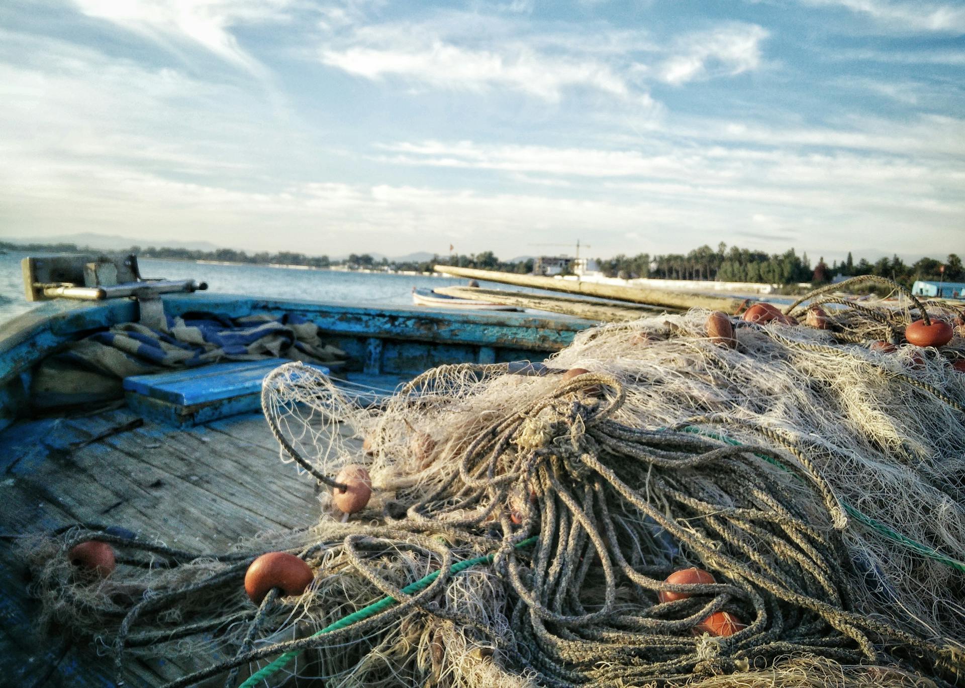 Filet de pêche sur un bateau | Source : Pexels