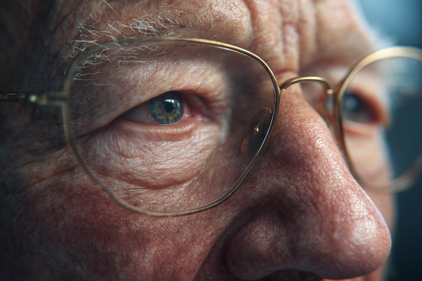 Un gros plan sur les yeux d'un homme âgé | Source : Midjourney