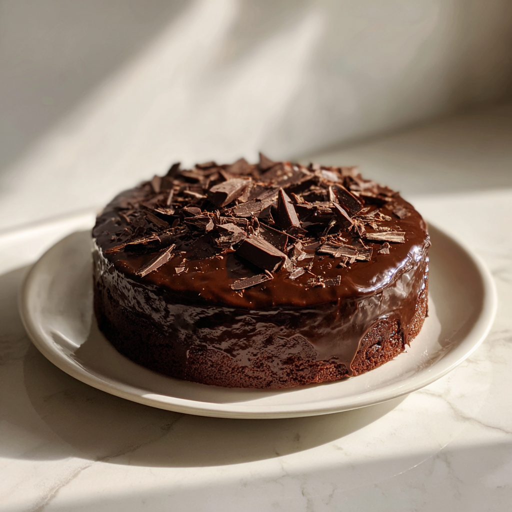 Un gâteau au chocolat sur un plateau | Source : Midjourney