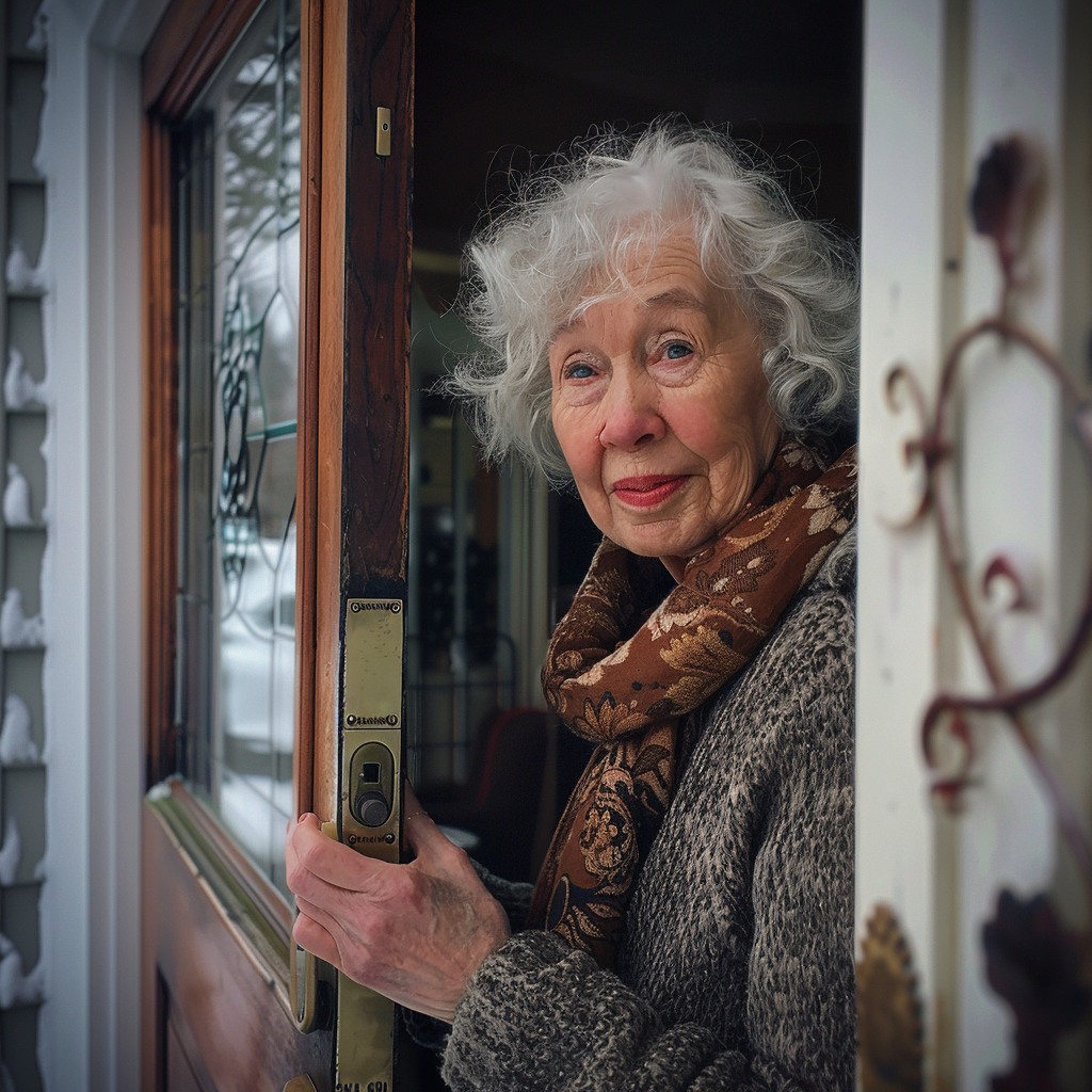 Une femme qui ouvre une porte | Source : Midjourney