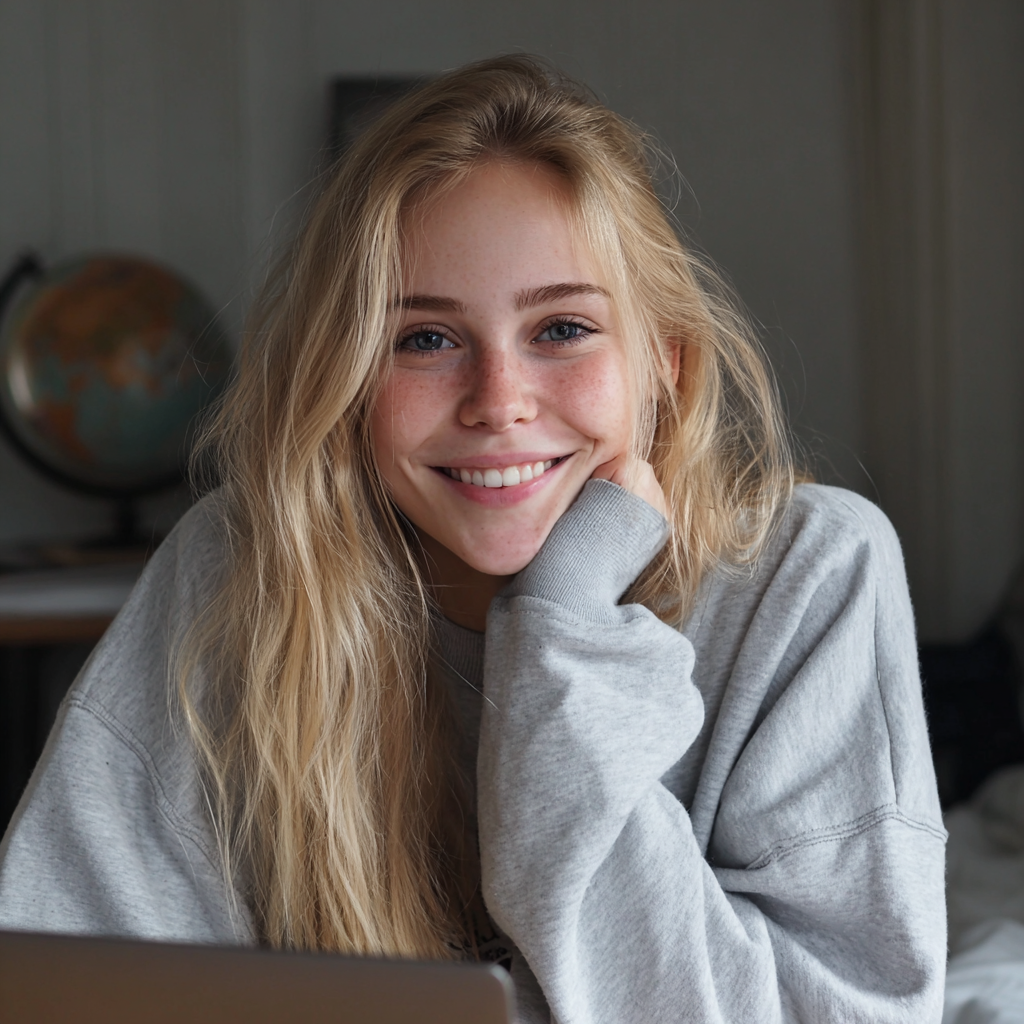 Une adolescente souriante | Source : Midjourney