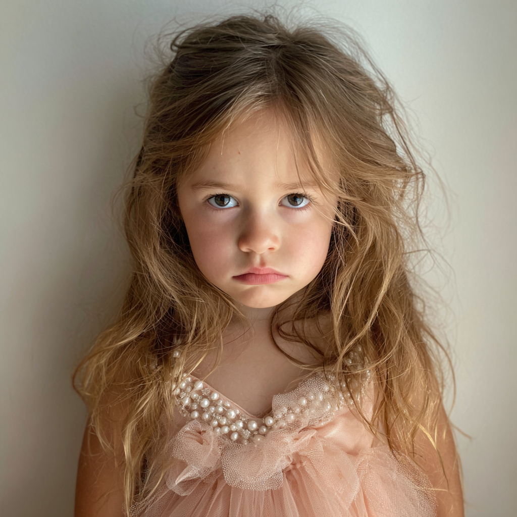 Gros plan sur une petite fille malheureuse | Source : Midjourney