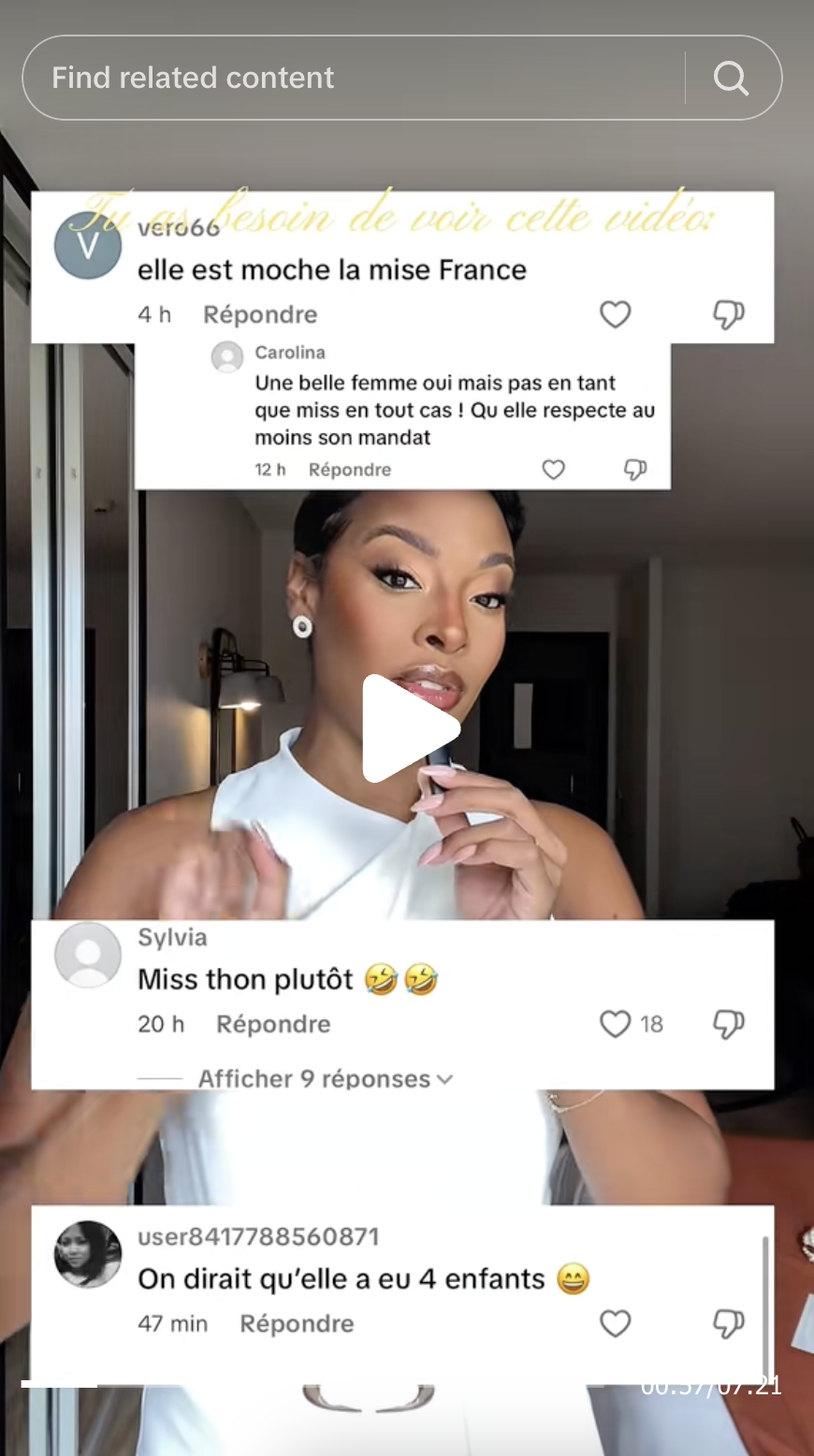 Commentaires des internautes sur le physique de la Miss France 2025 | Source : tiktok.com/@angeliqueafoff