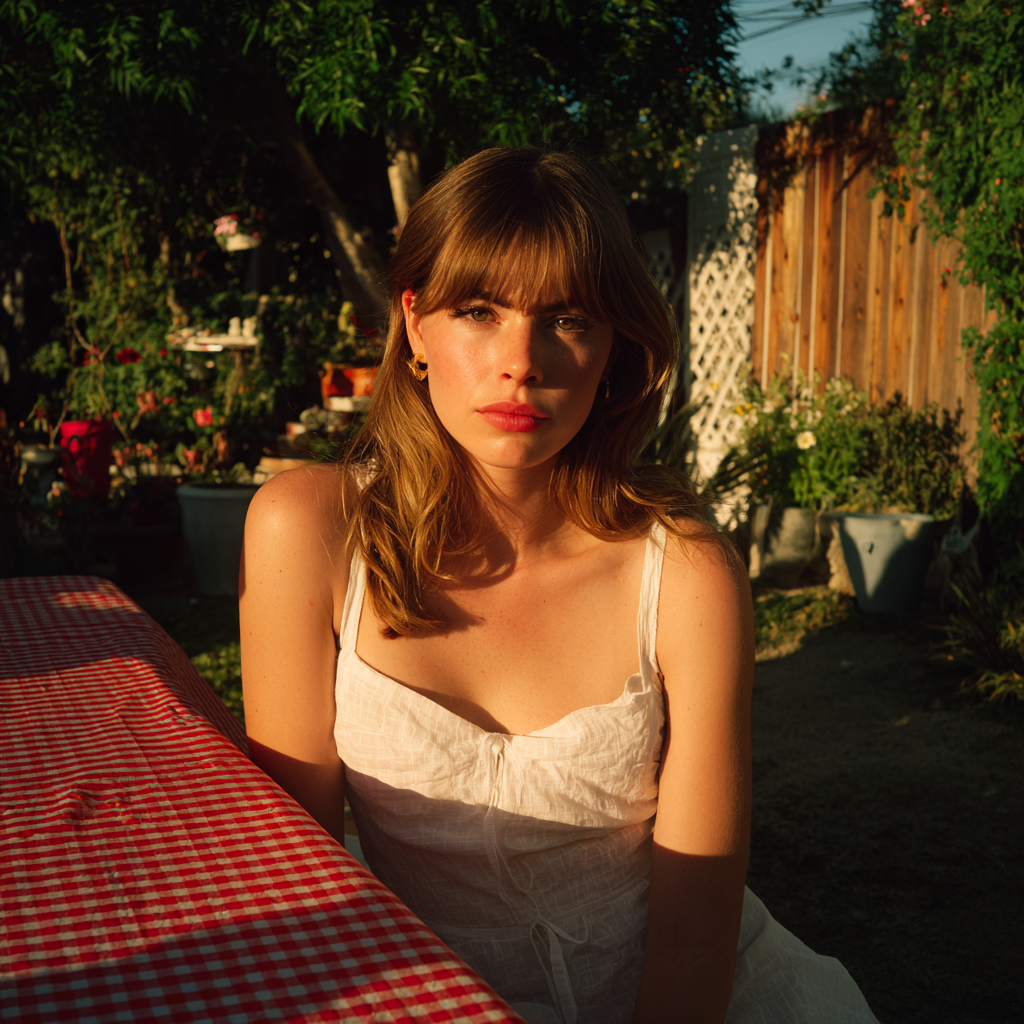 Une femme pensive assise à une table | Source : Midjourney
