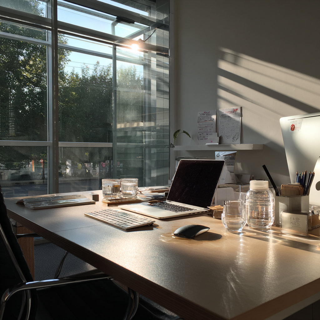 L'intérieur d'un bureau aux lignes épurées | Source : Midjourney