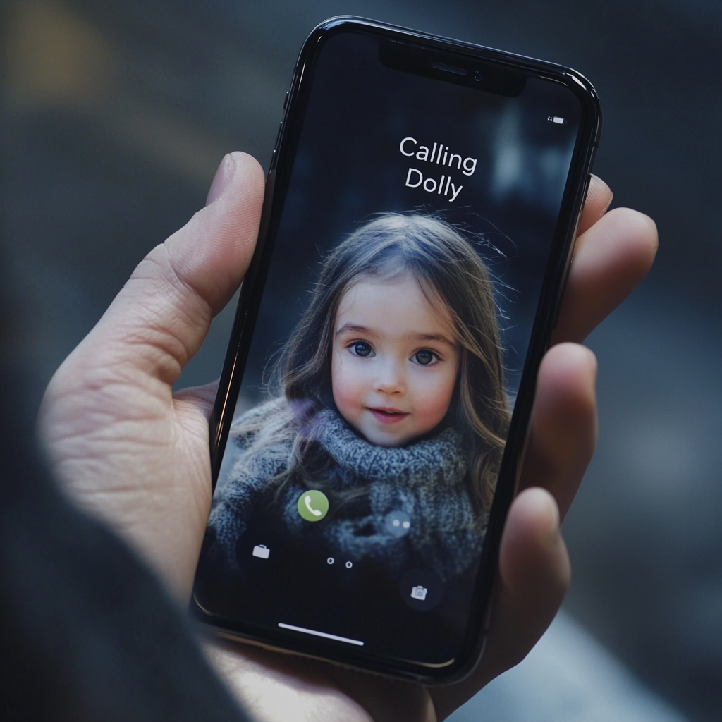 Un homme tenant un smartphone dont l'écran clignote un appel sortant | Source : Midjourney