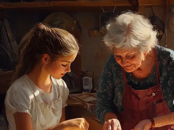 Une grand-mère et une adolescente qui font de la pâtisserie ensemble | Source : Midjourney