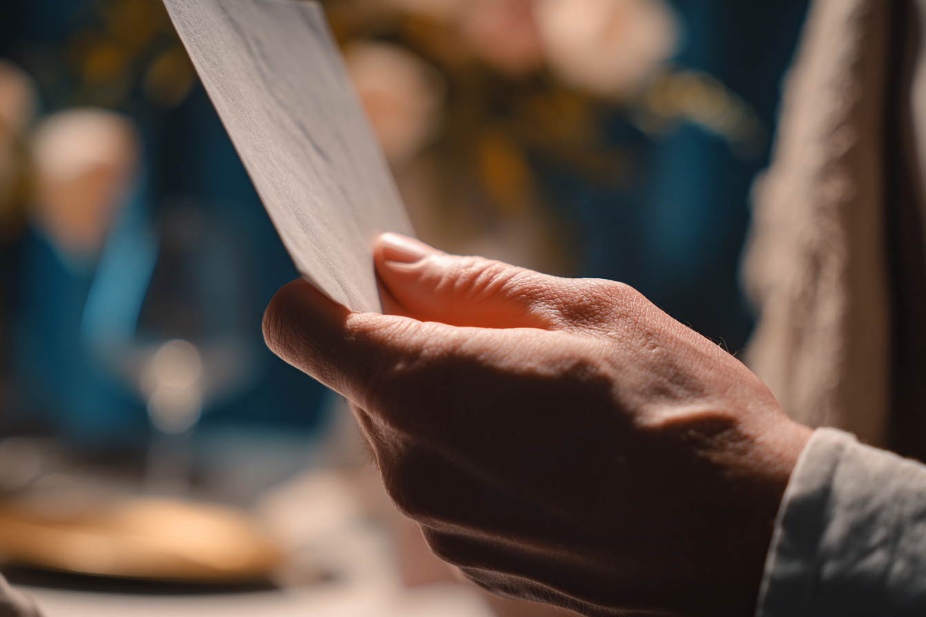 Une personne tenant une feuille de papier | Source : Midjourney