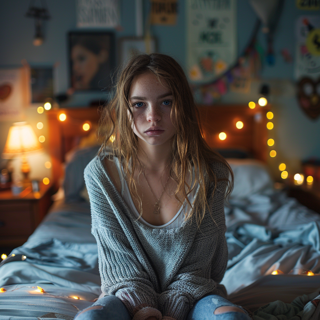 Une adolescente triste | Source : Midjourney