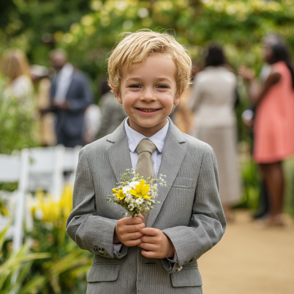 Un garçon lors d'un mariage | Source : Midjourney