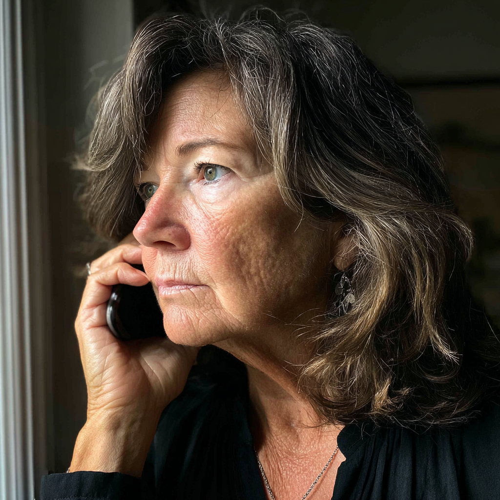 Une femme âgée au téléphone | Source : Midjourney