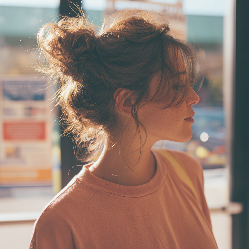 Une femme debout à l'entrée d'une épicerie | Source : Midjourney