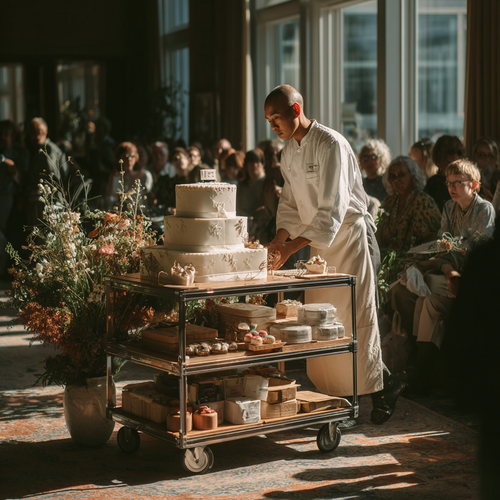 Présentation d'un gâteau | Source : Midjourney