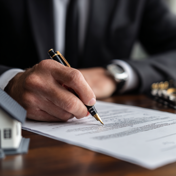 Une personne en train de signer des documents | Source : Midjourney
