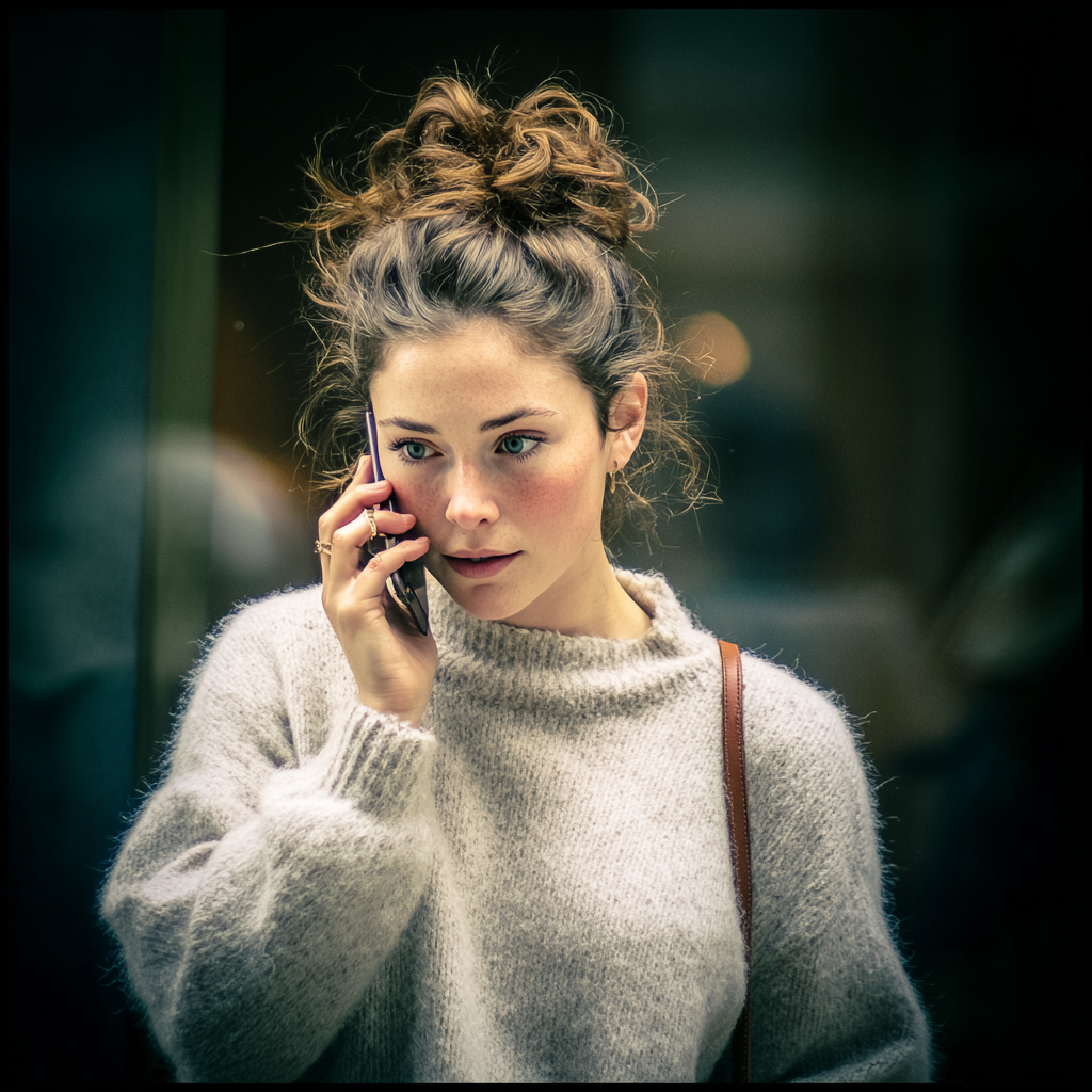 Une femme qui parle au téléphone portable | Source : Midjourney