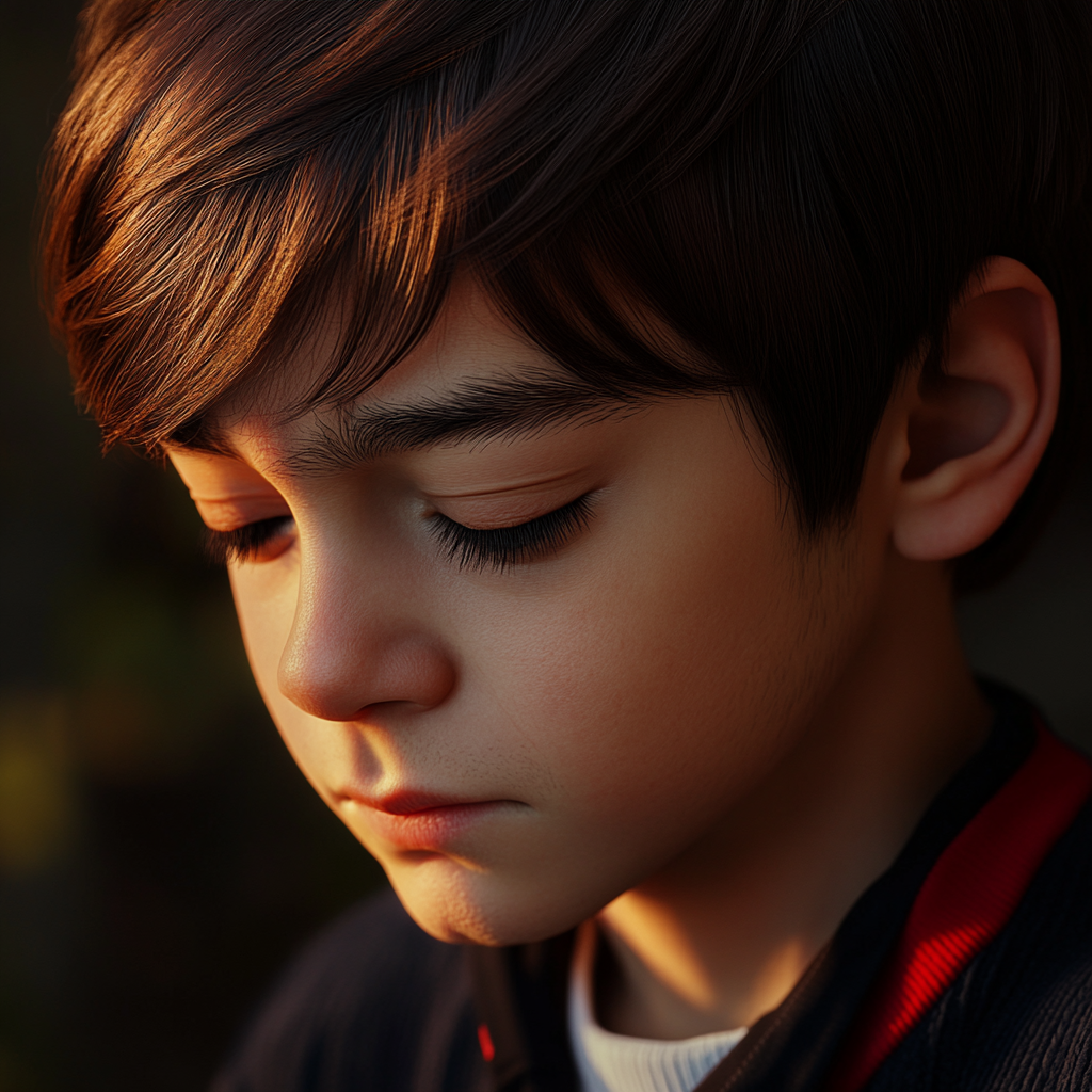 Un petit garçon triste | Source : Midjourney