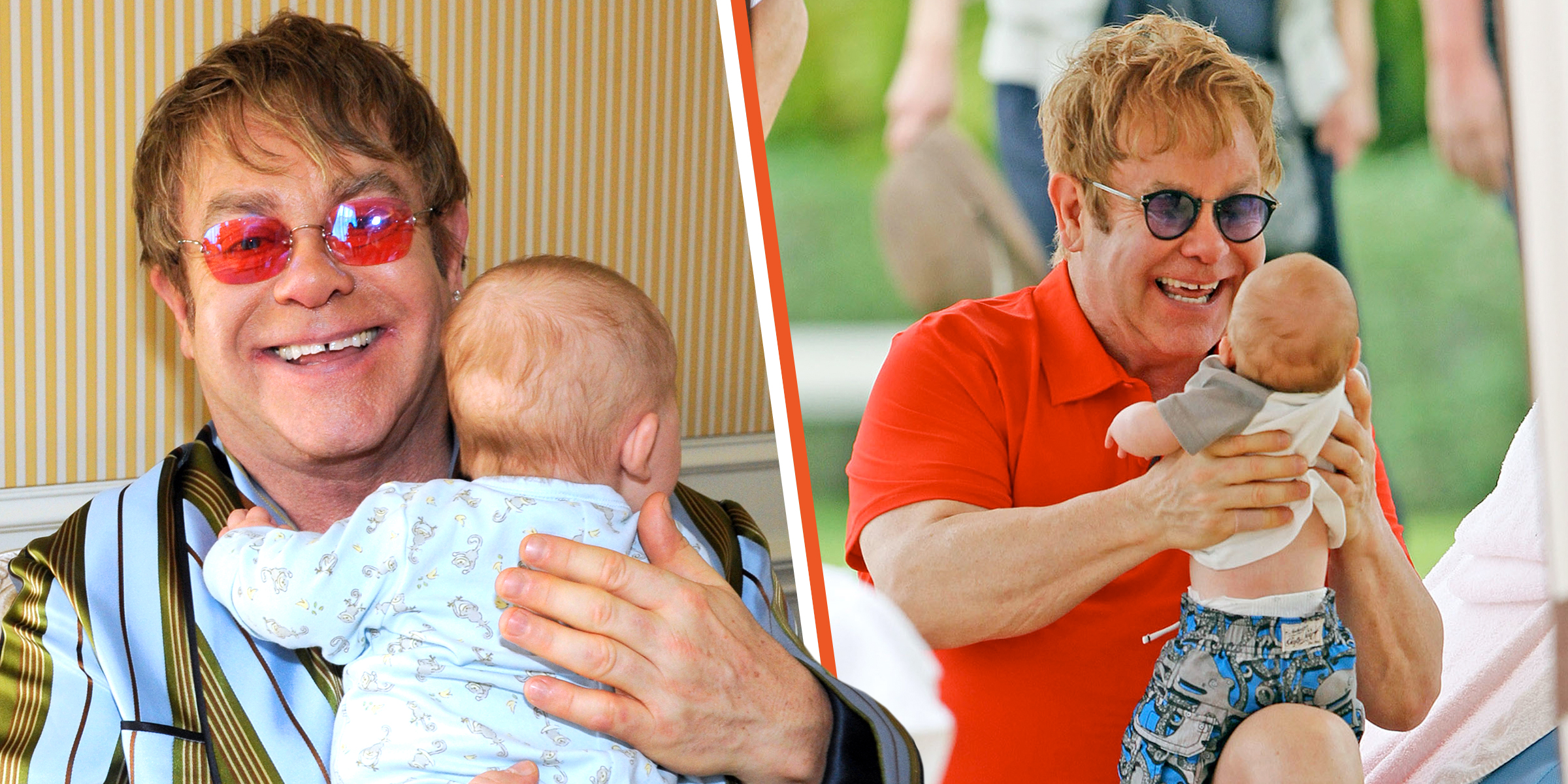 Sir Elton John avec l'un de ses fils | Source : Getty Images