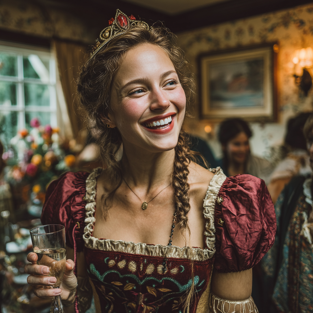 Une femme heureuse qui fait un discours | Source : Midjourney