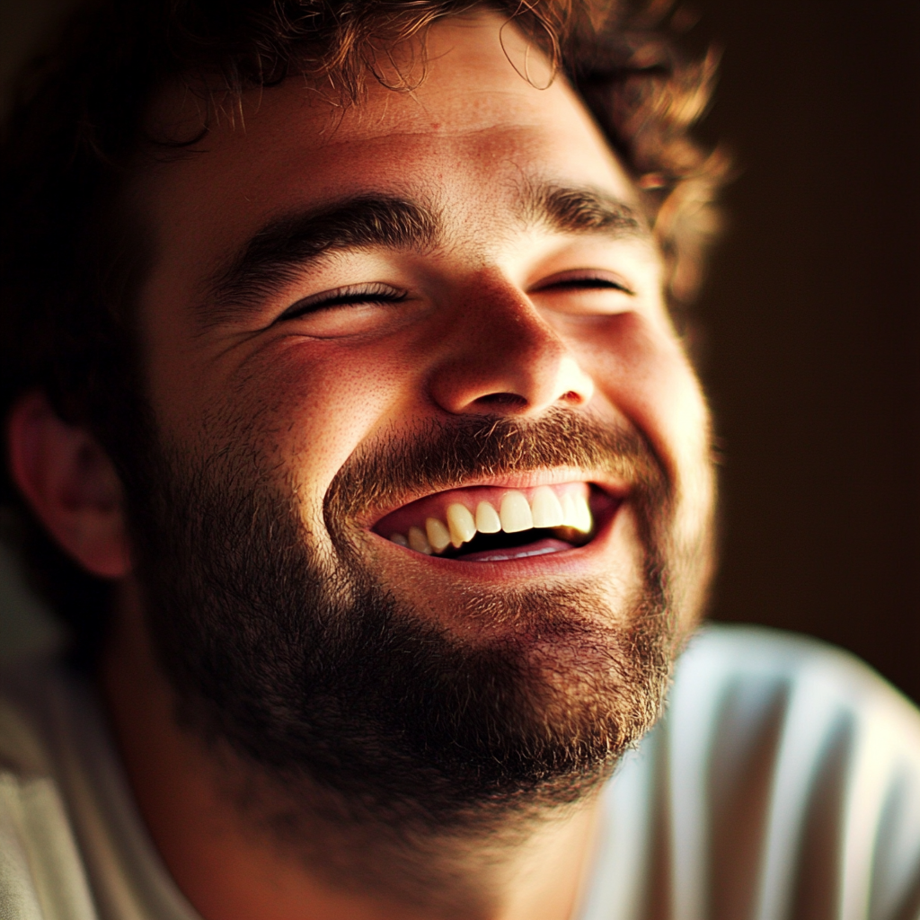 Un homme qui rit | Source : Midjourney