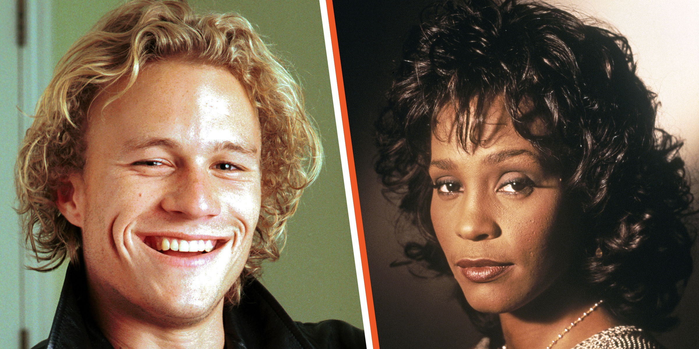 Heath Ledger en 2000 | Whitney Houston dans "Où sont les hommes?" en 1995 | Source : Getty Images