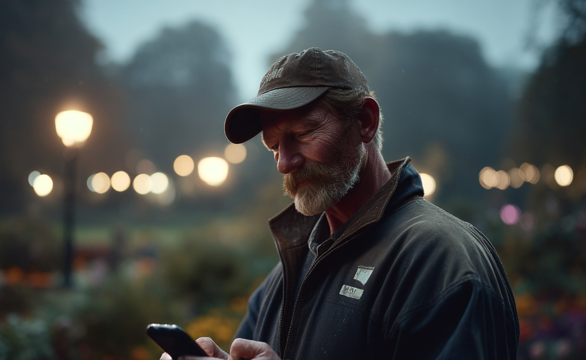 Un homme utilisant son téléphone | Source : Midjourney