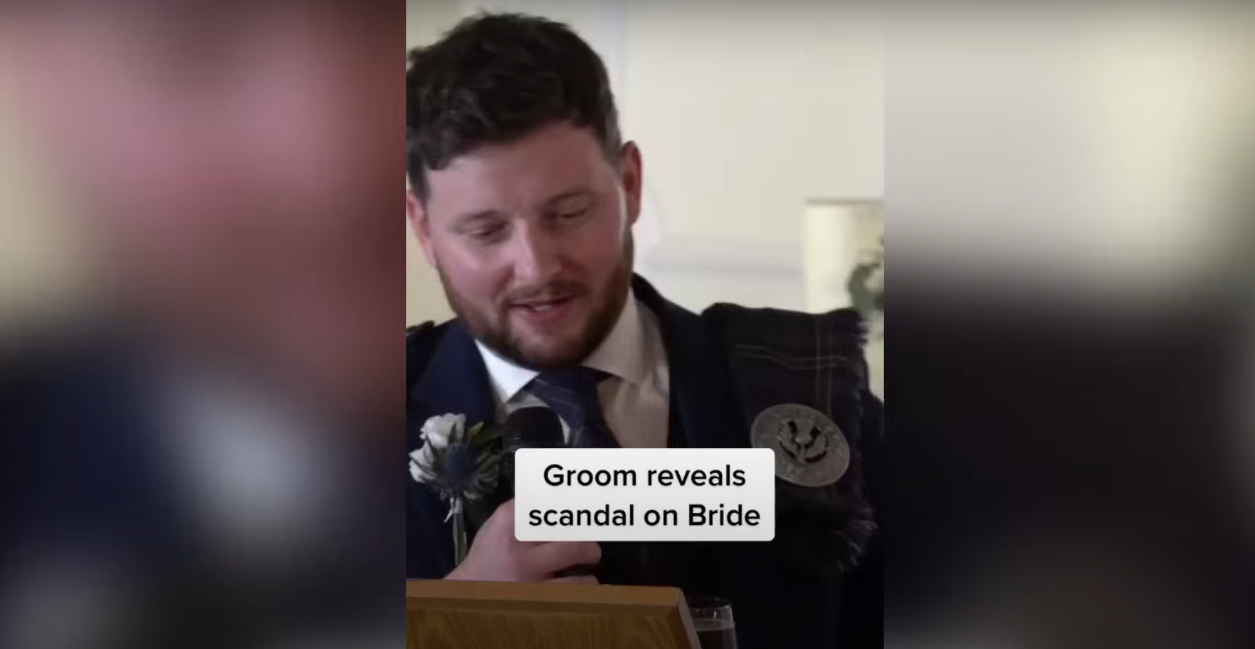 Ian Young, jeune marié, raconte comment il a rencontré sa femme lors de son discours de mariage | Source : YouTube / Daily Record