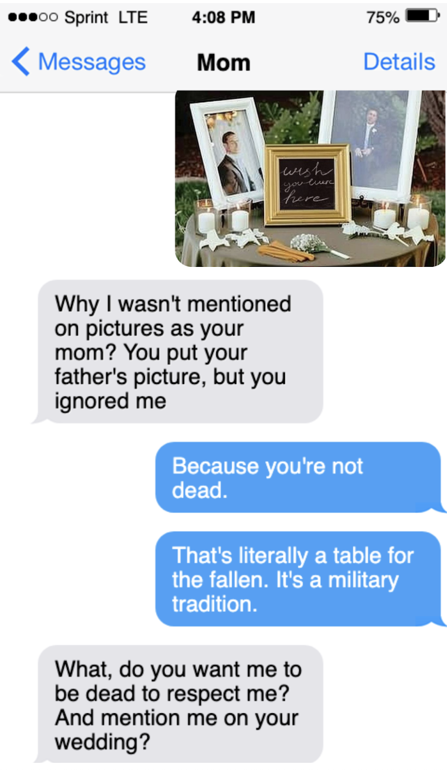 Capture d'écran d'une conversation par message | Source : AmoMama
