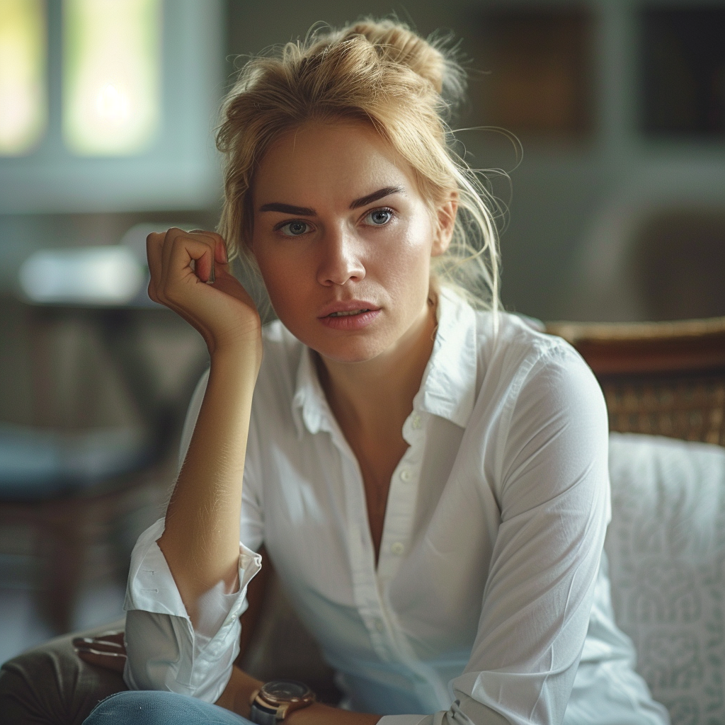 Une femme perdue dans ses pensées | Source : Midjourney