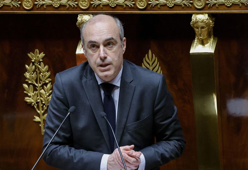 Olivier Marleix lors de la première lecture du projet de loi nucléaire à l'Assemblée nationale | Source : Getty Images