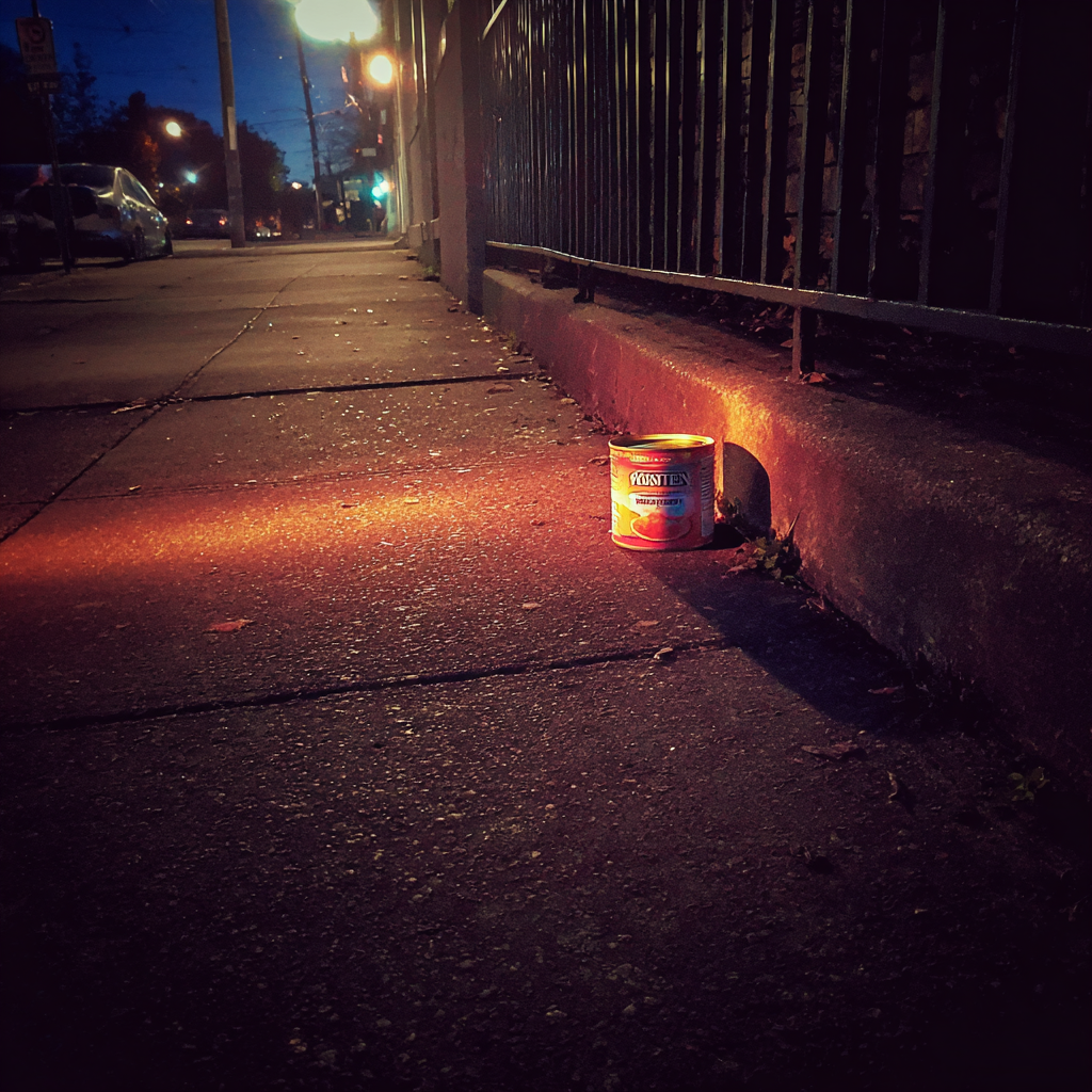 Une boîte de soupe sur un trottoir | Source : Midjourney
