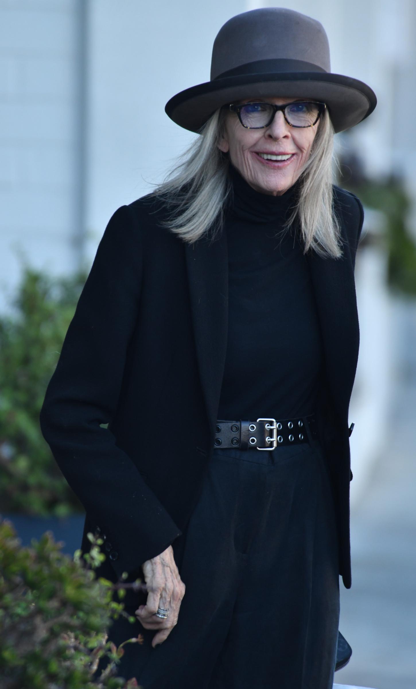 Diane Keaton vue lors d'une sortie à Brentwood, en Californie, le 20 août 2024. | Source : Getty Images
