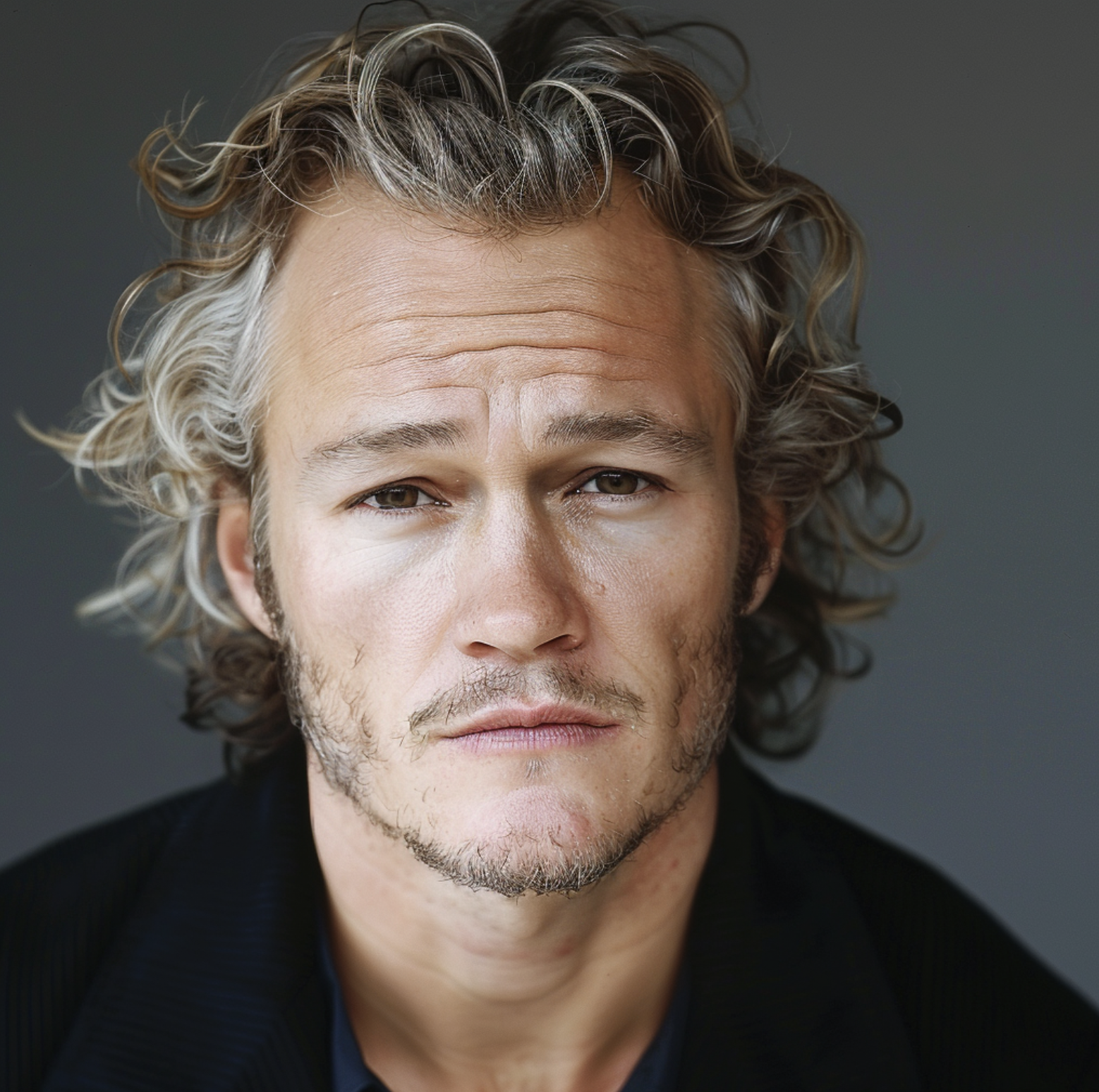 Image générée par IA représentant Heath Ledger à un âge avancé | Source : Midjourney