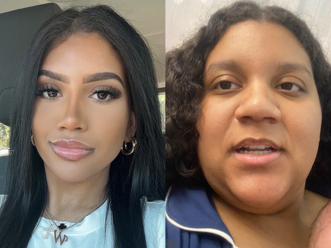 Photos avant et après d'une TikTokeuse : célibataire ou en couple. | Source : TikTok/kamryngarcia