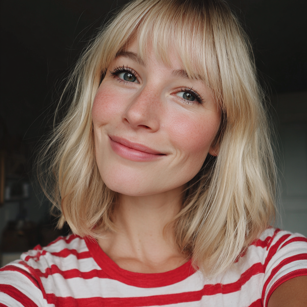 Gros plan sur une femme souriante | Source : Midjourney