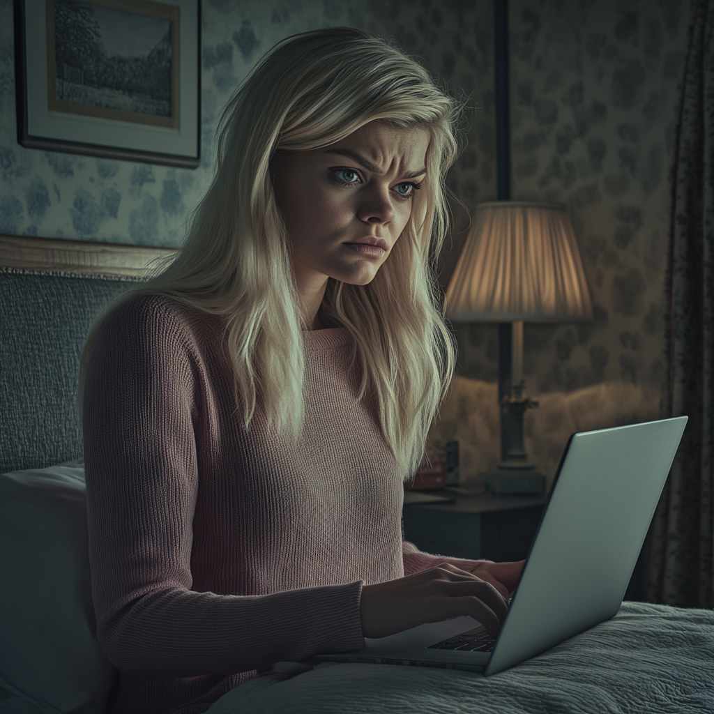 Une femme qui utilise son ordinateur portable | Source : Midjourney