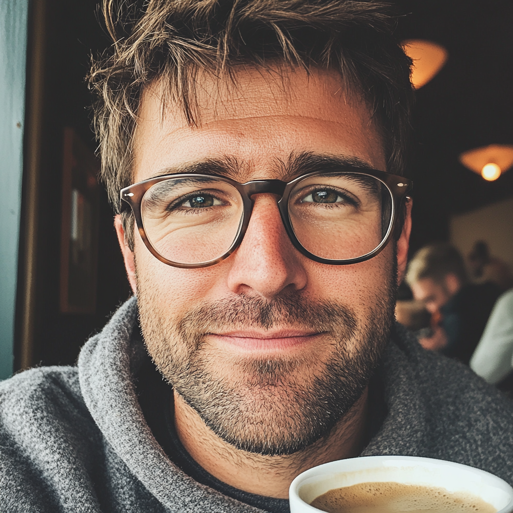 Un homme qui boit une tasse de café | Source : Midjourney