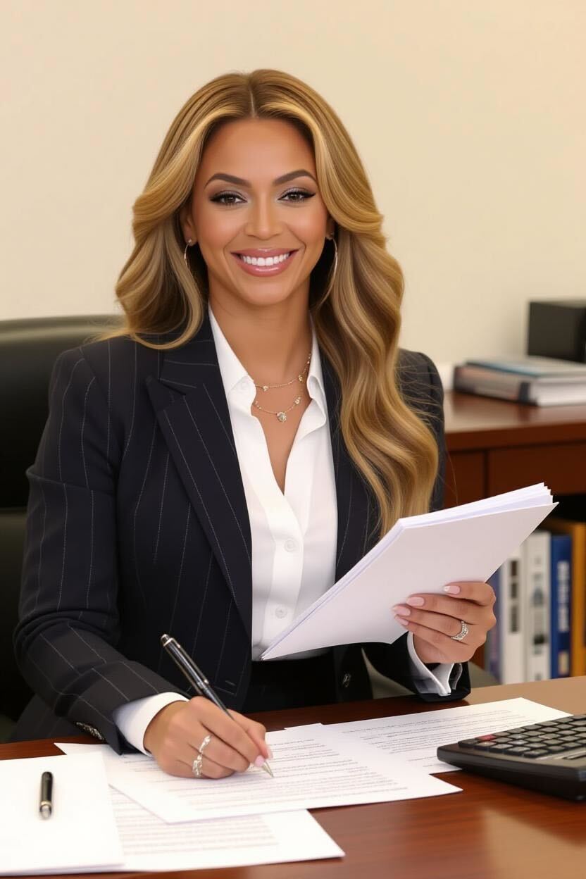 Une image générée par l'IA de Beyoncé en comptable | Source : Grok