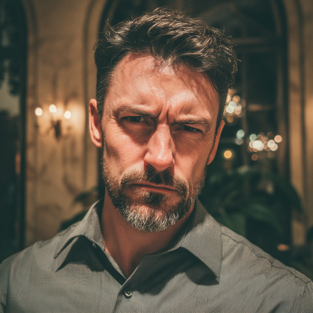 Un homme en colère debout dans un restaurant | Source : Midjourney