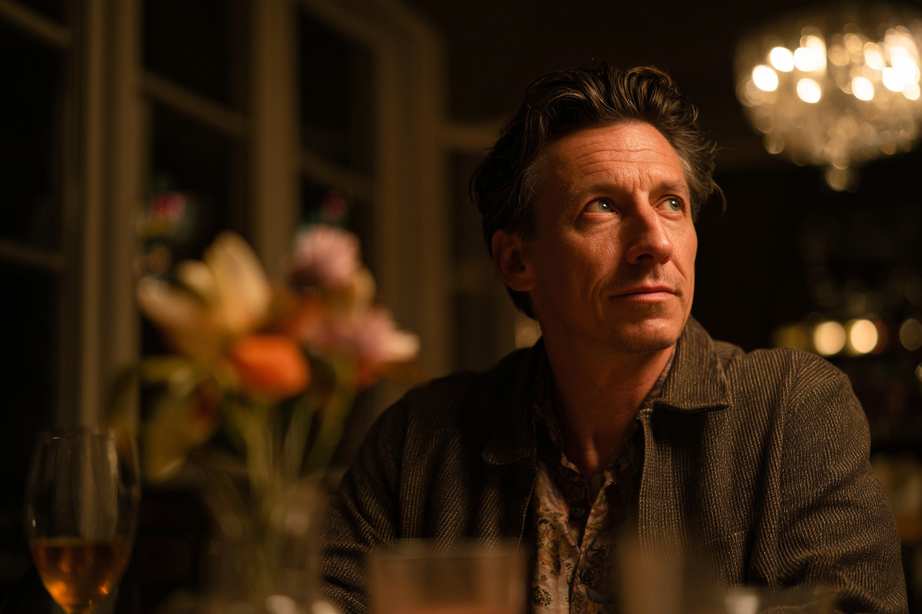 Un homme assis à une table | Source : Midjourney