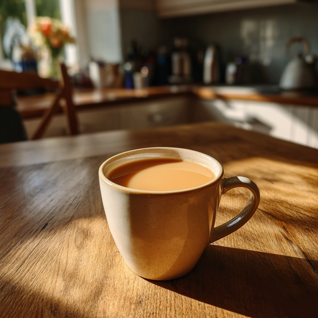 Une tasse de thé sur une table | Source : Midjourney