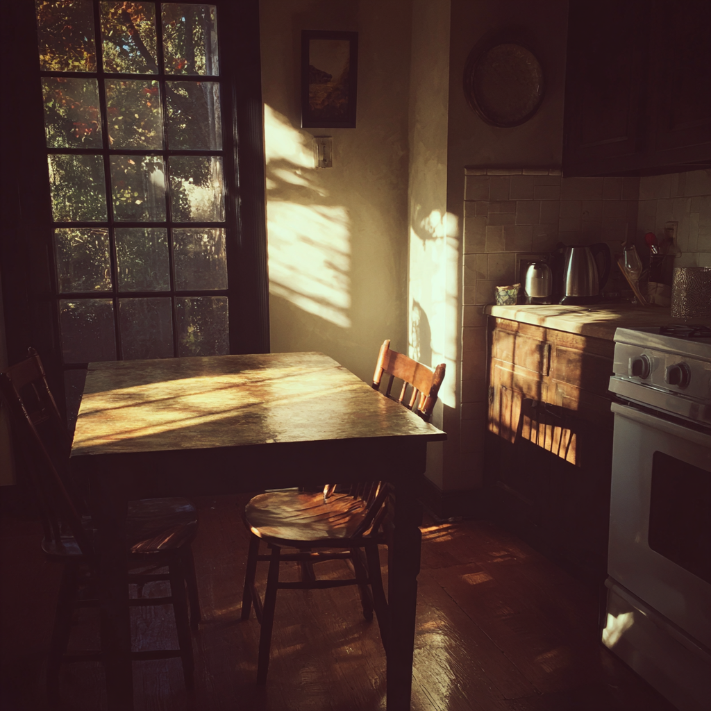Une table de cuisine vide | Source : Midjourney