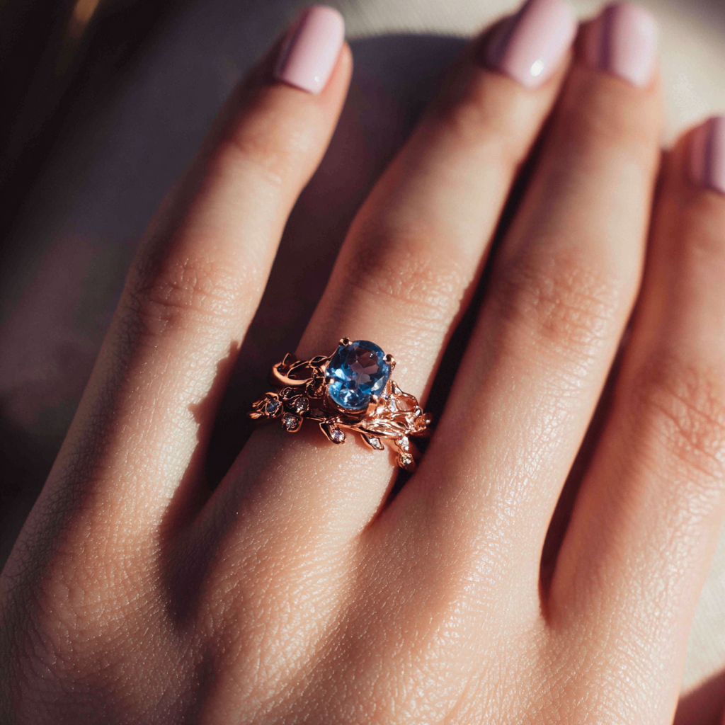 Une femme montrant une bague de fiançailles | Source : Midjourney