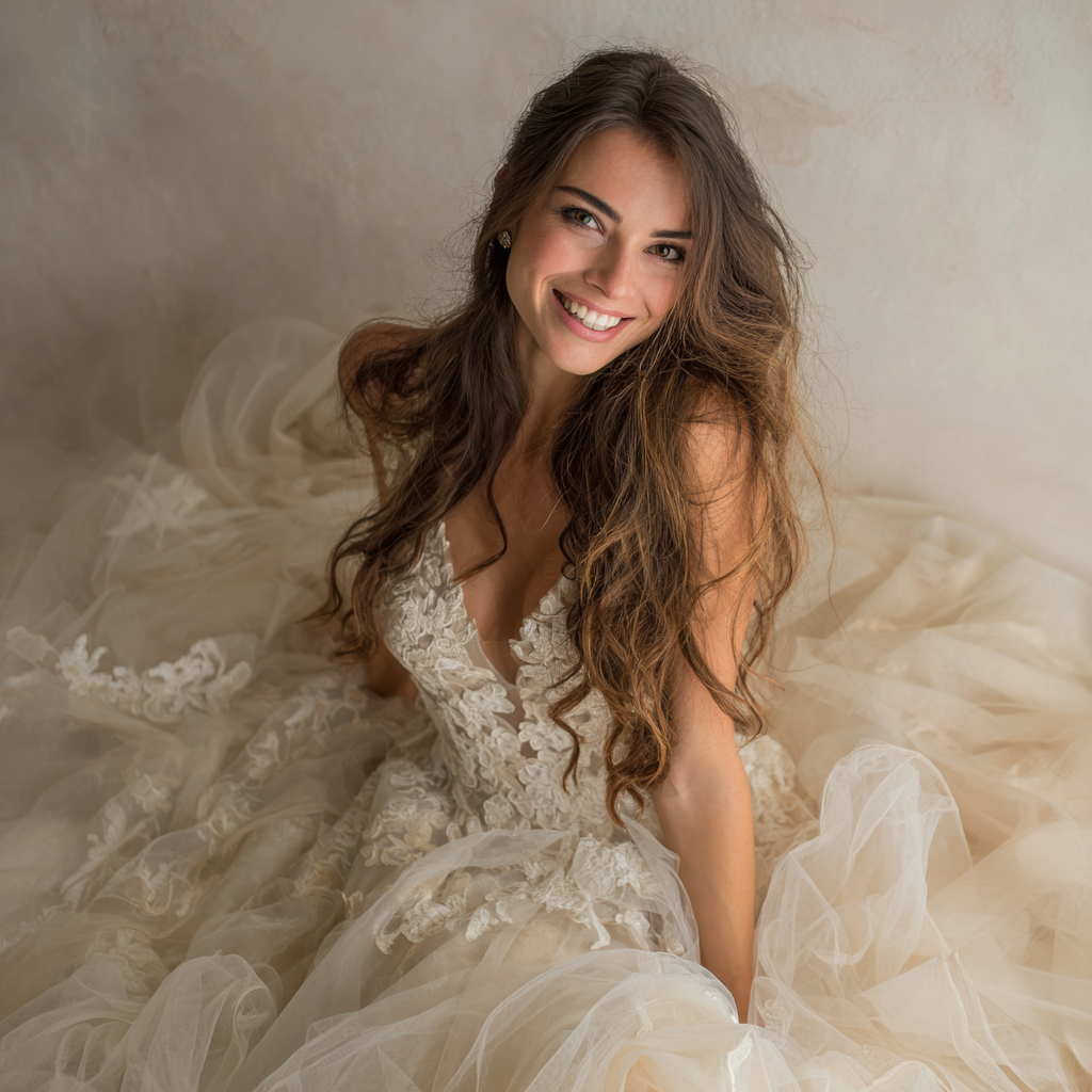 Une belle mariée souriante | Source : Midjourney