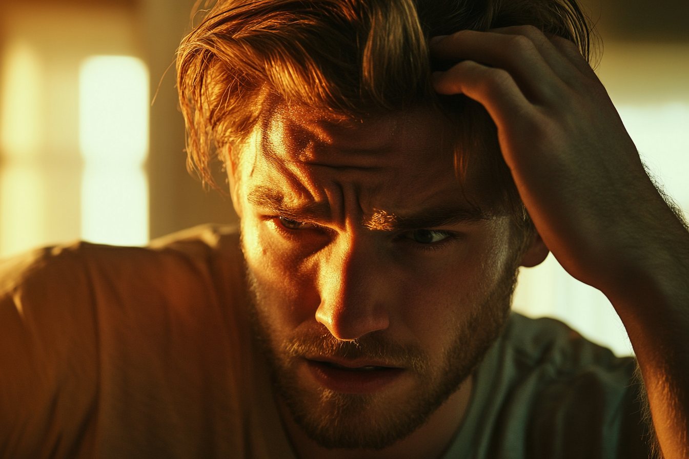 Un homme inquiet passant la main dans ses cheveux | Source : Ozdomedia