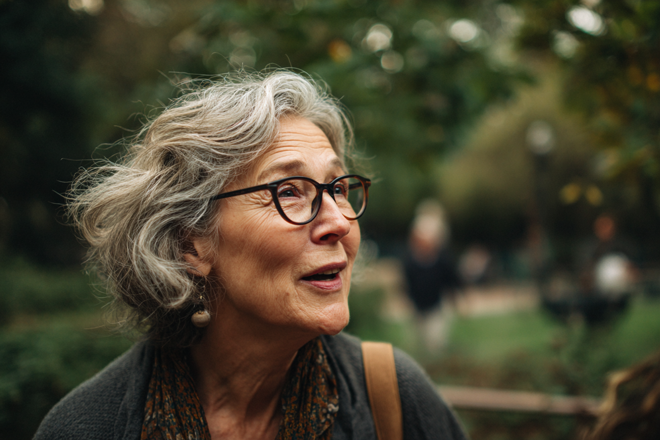 Une femme âgée en pleine discussion | Source : Midjourney